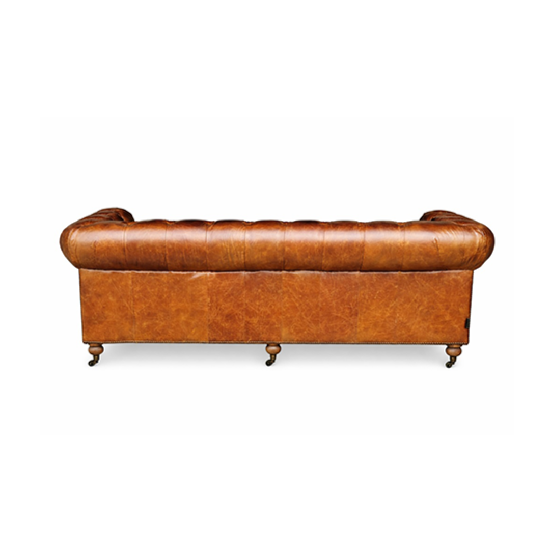 Chesterfield  Aged Full Grain Leather 2 Seater Sofa - Vintage Tan image 1